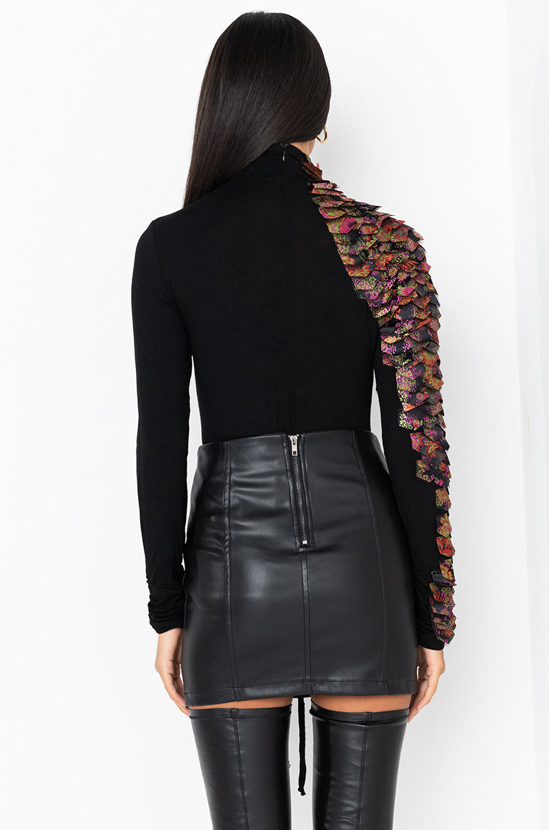NASTASIA BROCADE SCALE TOP