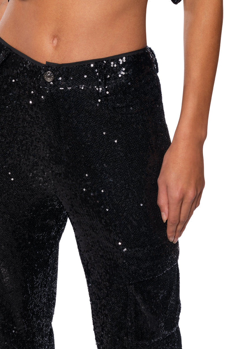 NIGHT OF NIGHTS SEQUIN CARGO PANT
