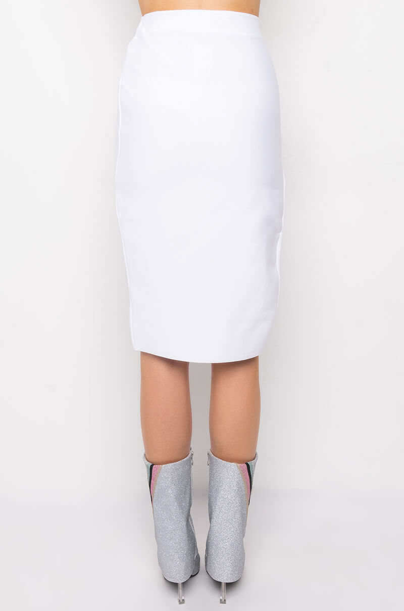 NO SLEEP HIGH SLIT BANDAGE MIDI SKIRT