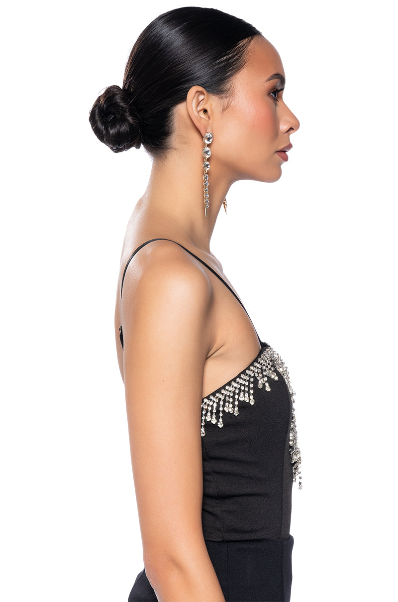 NUMBER ONE EMBELLISHED DEEP V BODYSUIT