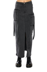 WHITNEY CARGO DENIM MAXI SKIRT