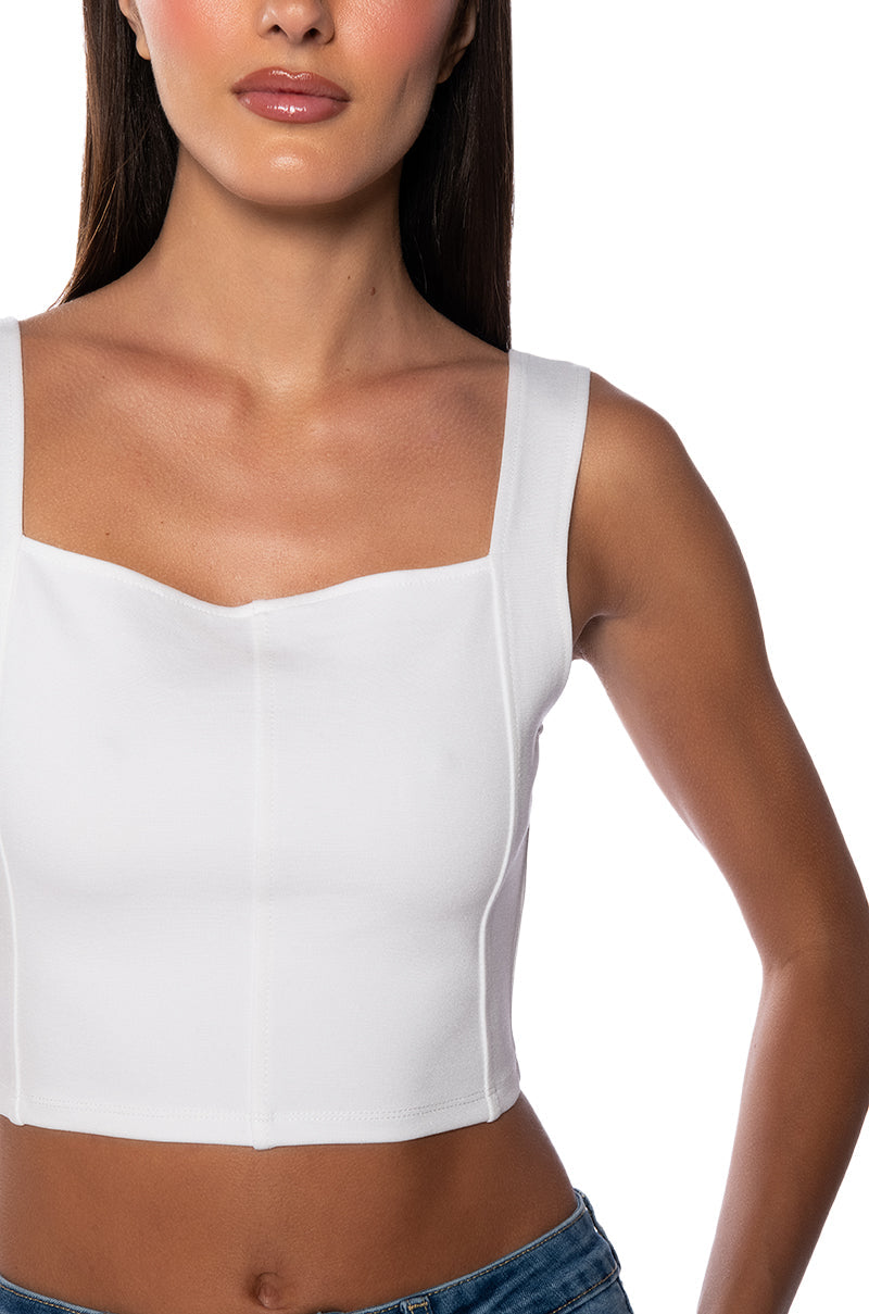 PAXTON CLARA SCOOP NECK CROP BASIC TANK