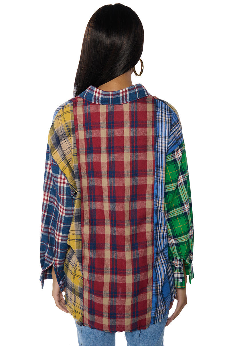 PIECE IT TOGETHER PLAID BUTTONDOWN