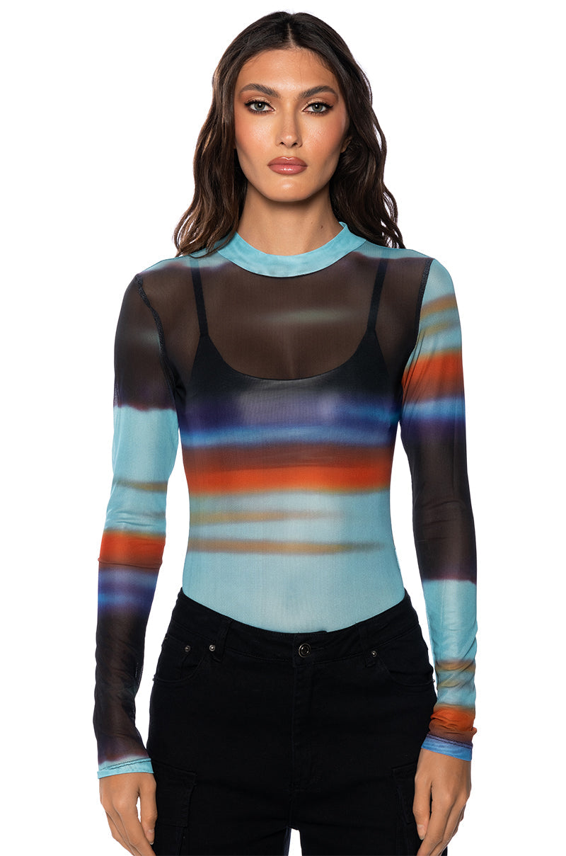 RESIST THE URGE MESH MOCKNECK BODYSUIT