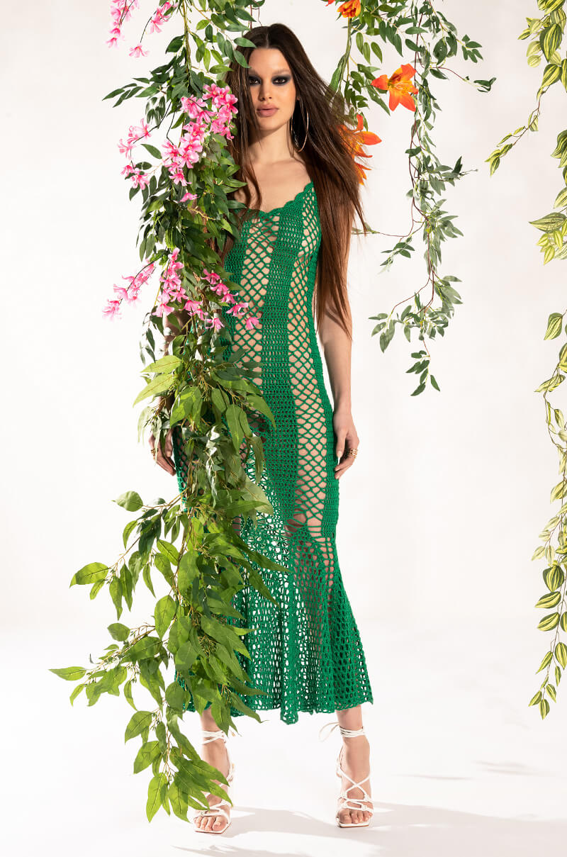 CAN'T HELP IT MAXI CROCHET DRESS