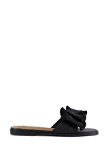 RESORT STAY BLACK BOW FLAT SLIDE