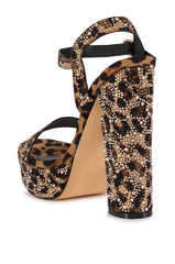 ROSS LEOPARD EMBELLISHED PLATFORM SANDAL