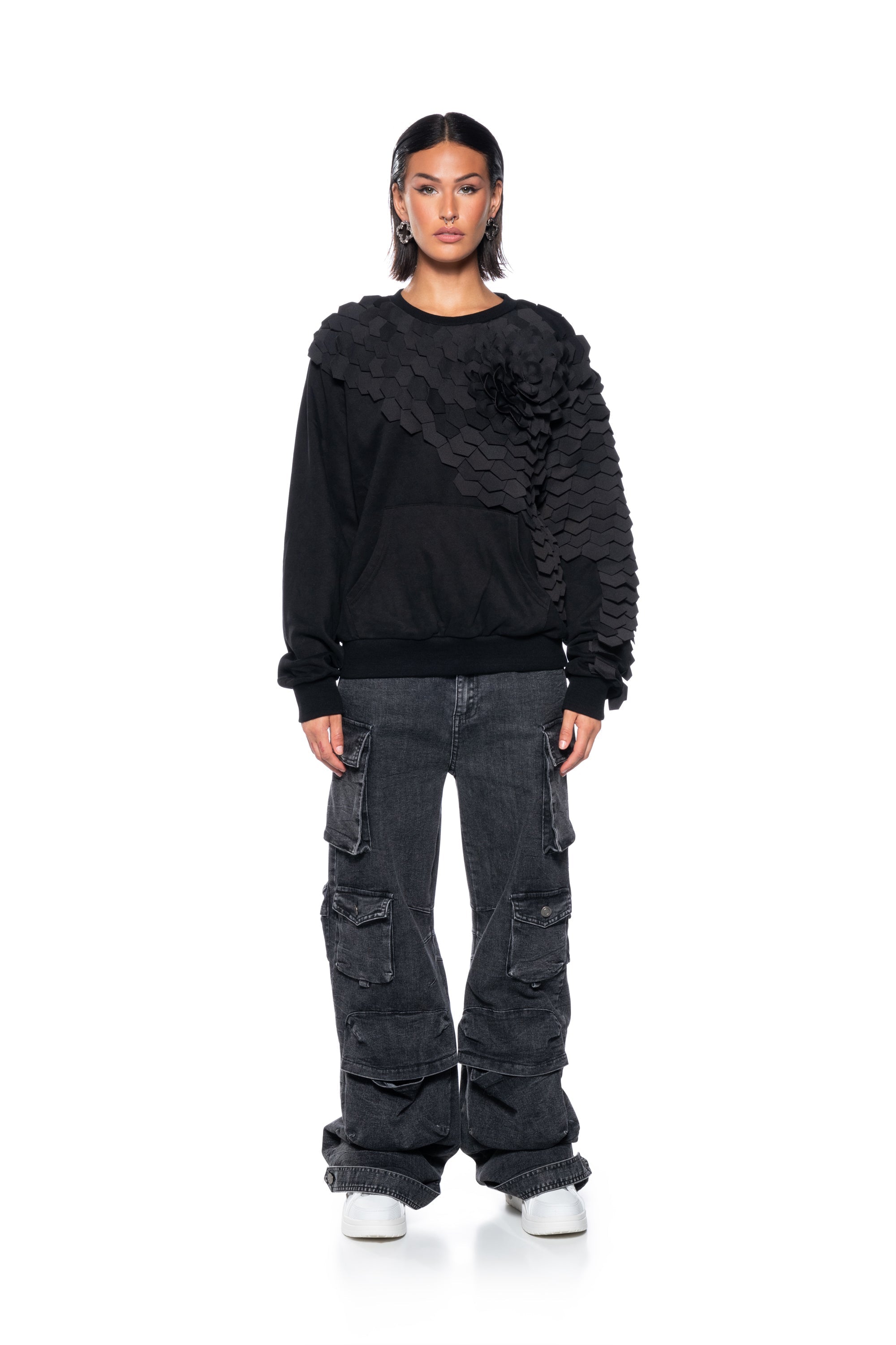 RUN IT TEXTURED CREWNECK
