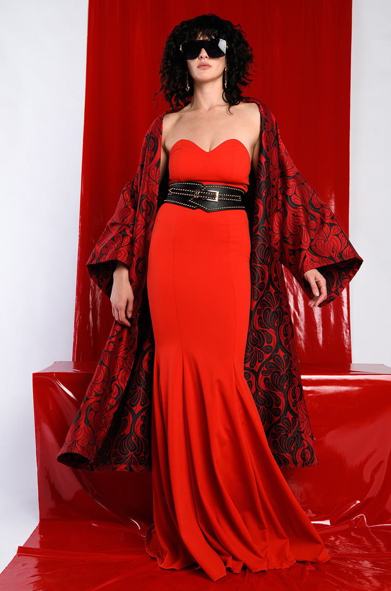 RUN THE WORLD STRAPLESS MAXI DRESS