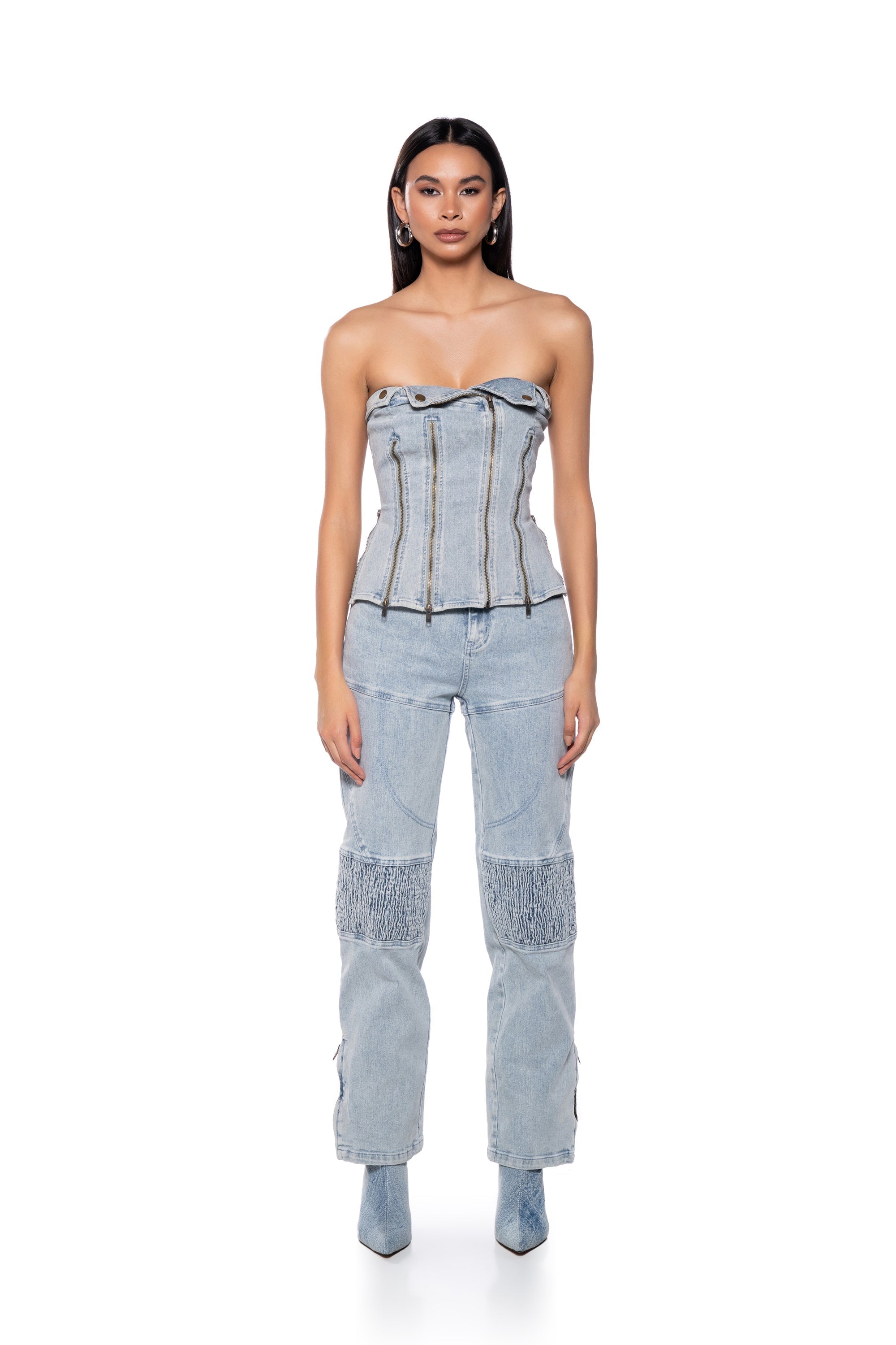 RYAN STRAPLESS DENIM TOP