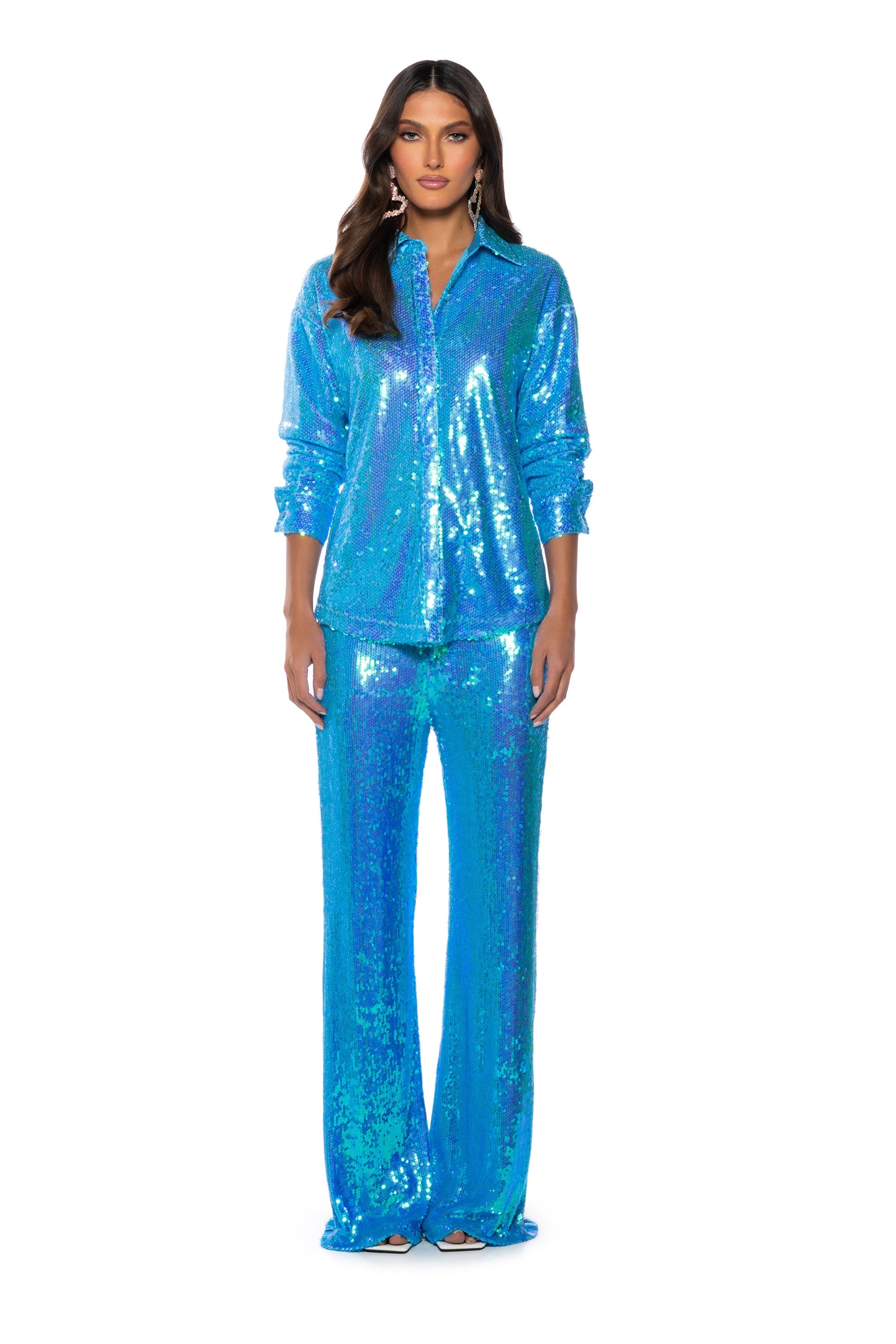 SAPPHIRE DREAMING SEQUIN SHIRT