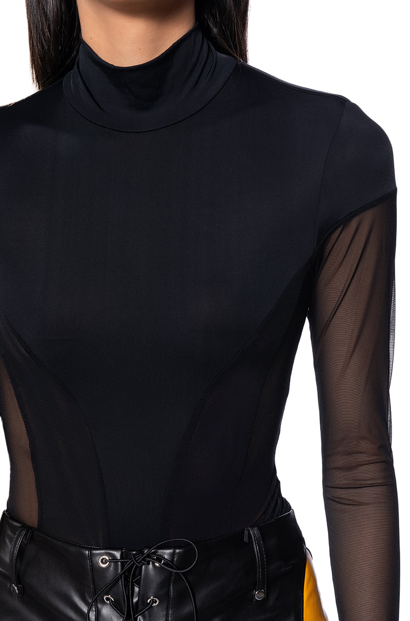 SEALED LIPS LONG SLEEVE MESH BODYSUIT