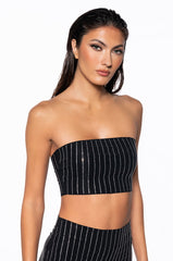 SECOND SKIN RHINESTONE TUBE BRALETTE