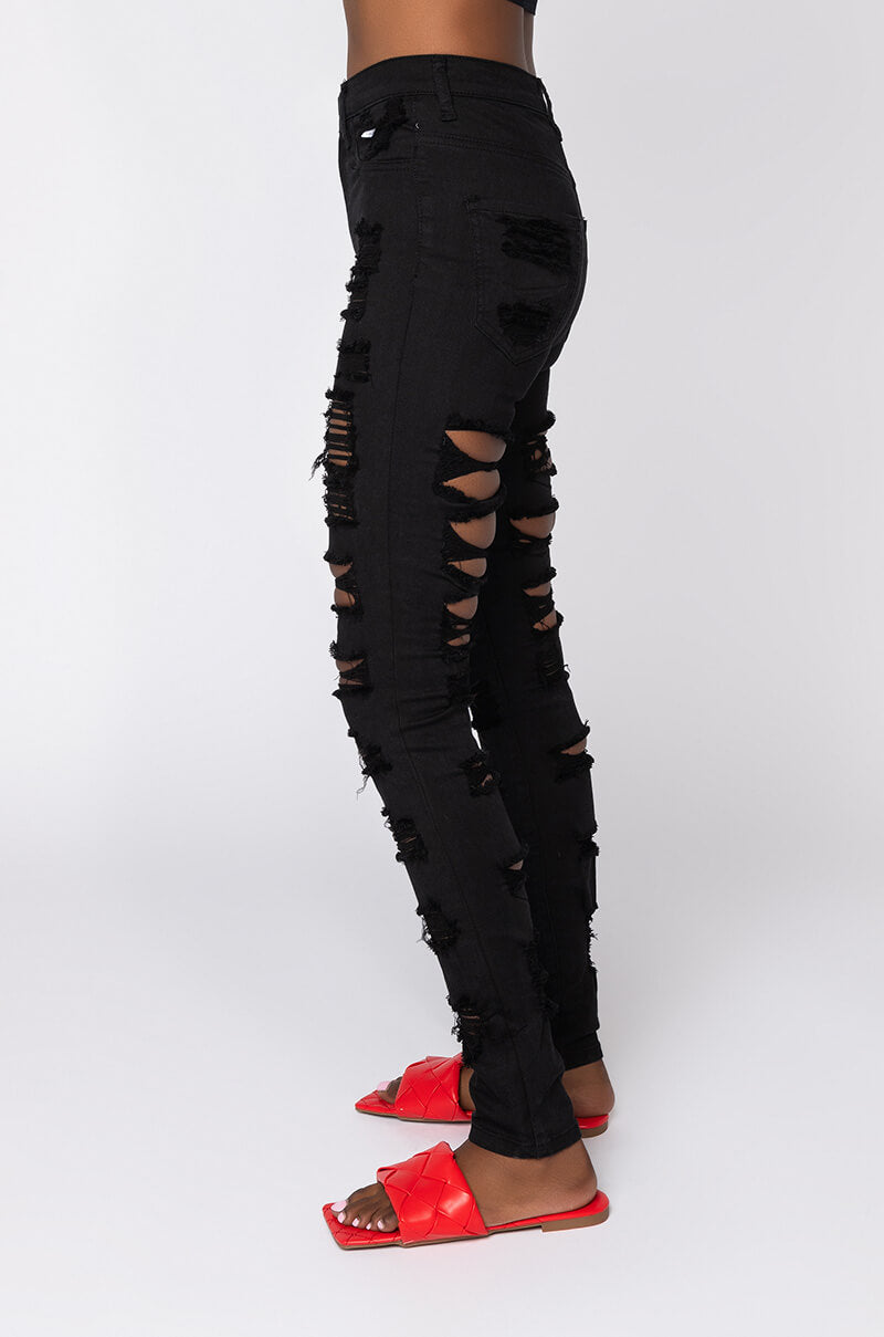 SHOW ME BABY DISTRESSED SKINNY JEANS