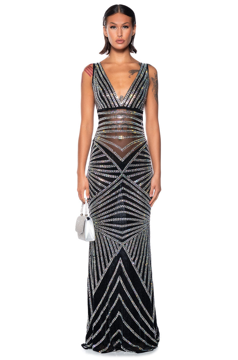 SHOW UP TO SHOW OFF EMBELLISHED MAXI DRESS