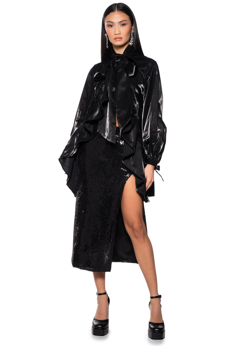 SIGNIFICANTLY ME RUFFLE HEM BLOUSE