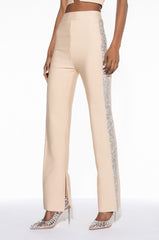 SORRY I'M LATE RHINESTONE BANDAGE PANT