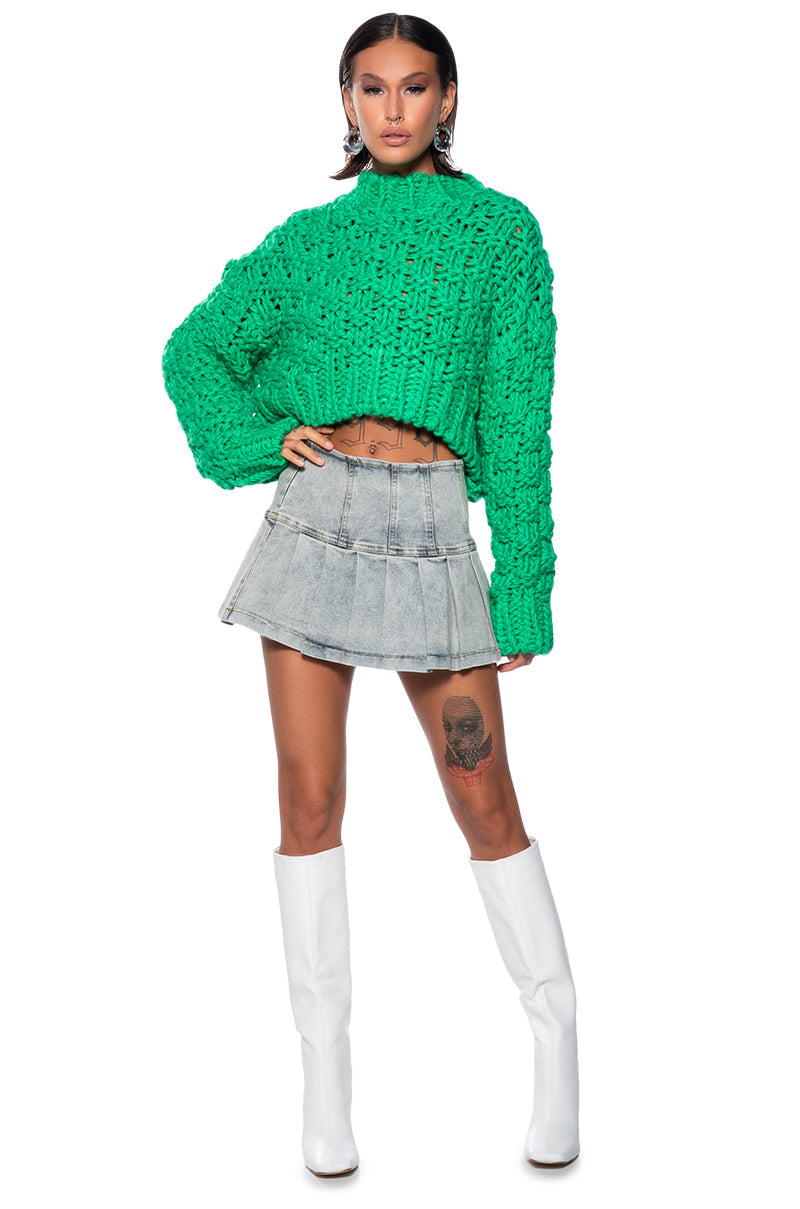 SUPER SHY CHUNKY KNIT DOLMAN SLEEVE SWEATER