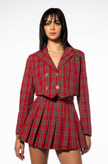 TARTAN RED PLAID BLAZER