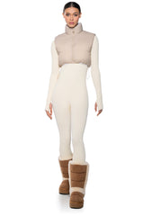 TAYLOR SAID CROP PUFFER VEST IN IVORY