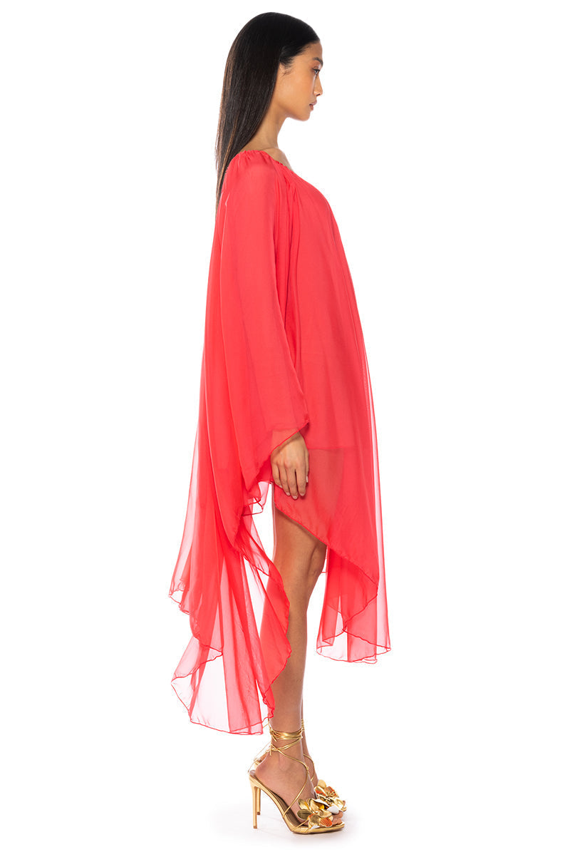 TERRA ONE SHOULDER FLOWY MIDI DRESS