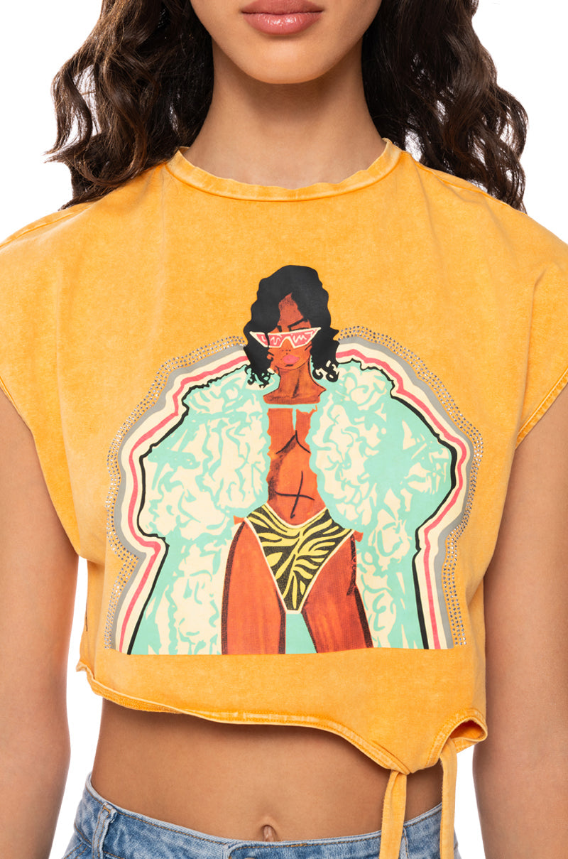 THE BODY SLEEVELESS GRAPHIC T SHIRT