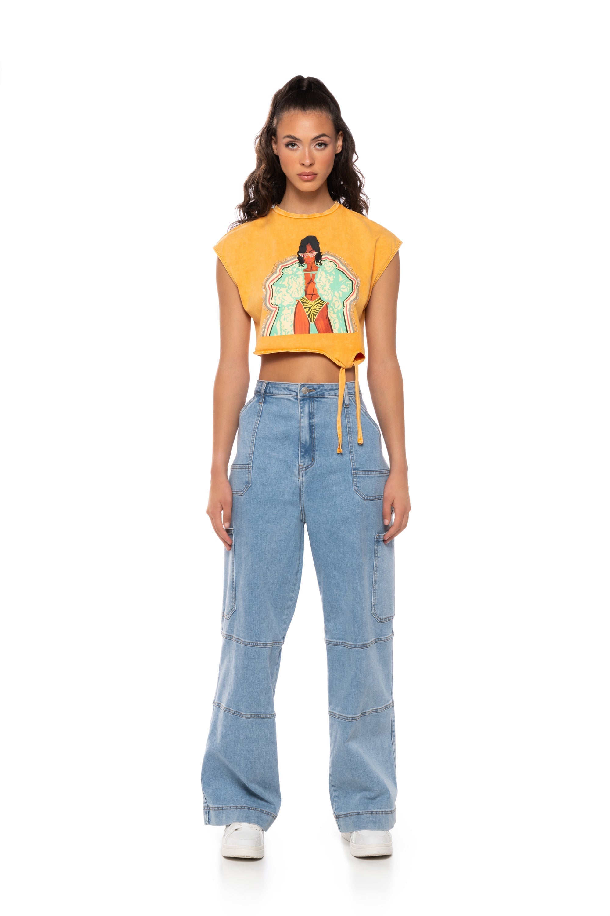 THE BODY SLEEVELESS GRAPHIC T SHIRT