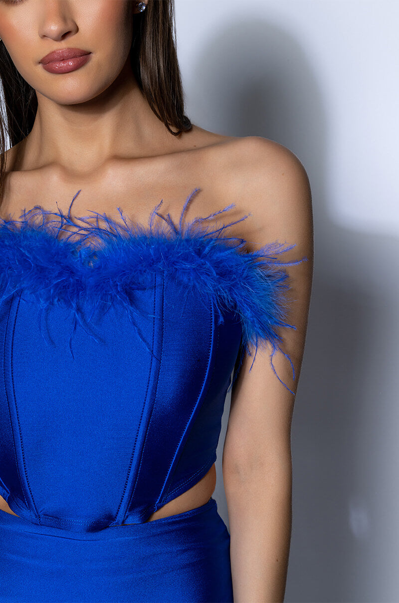 MONIQUE FEATHER DETAIL CORSET