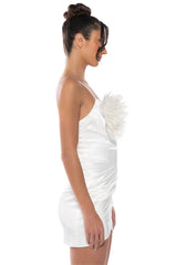 TIA TEXTURED ONE SHOULDER MINI DRESS