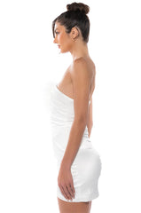 TIA TEXTURED ONE SHOULDER MINI DRESS