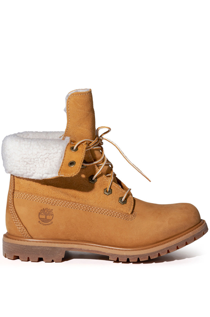 TIMBERLAND AUTHENTICS TEDDY FLEECE FOLD-DOWN BOOT IN WHEAT