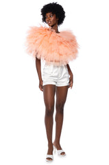 TURNING HEADS TEXTURED TULLE TOP