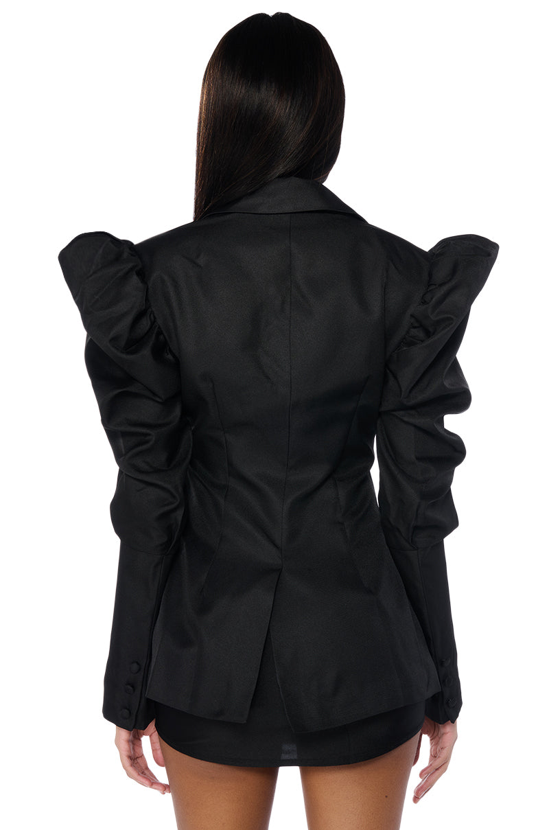 TUSCAN HOLIDAY PUFF SHOULDER BLAZER