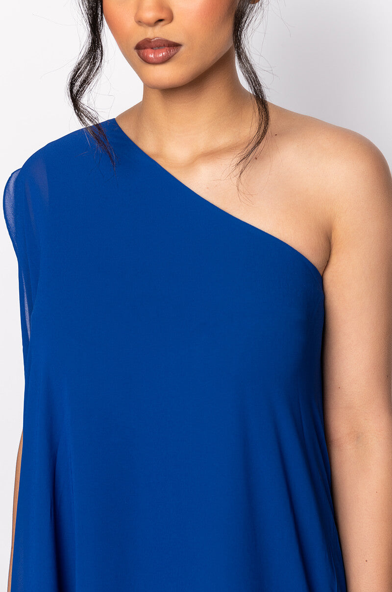 VACAY MODE ON ONE SLEEVE MIDI DRESS