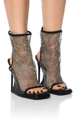 VALOA BLACK RHINESTONE SANDAL