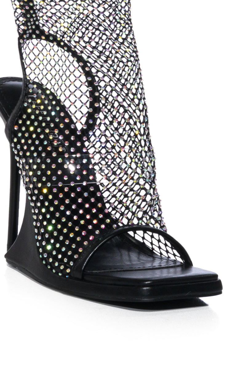 VALOA BLACK RHINESTONE SANDAL