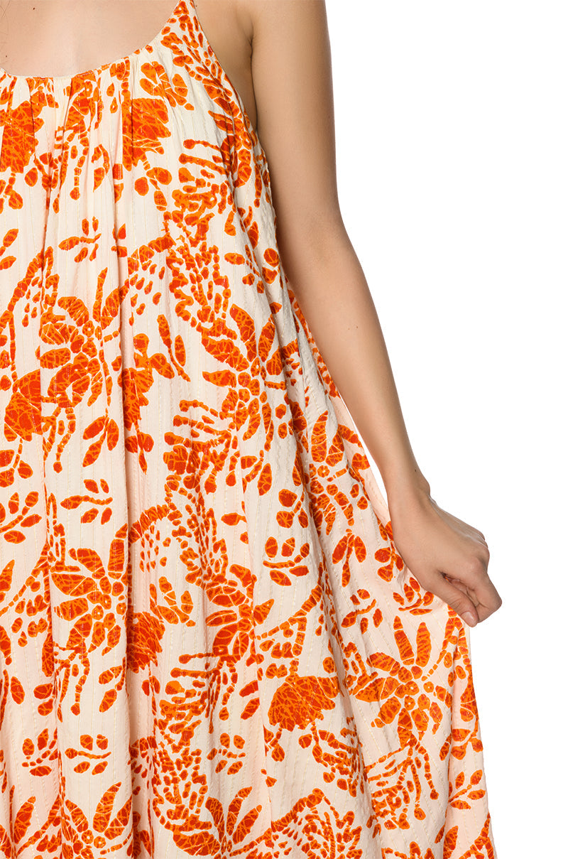 WALK ON THE BEACH PRINTED MAXI DRESS