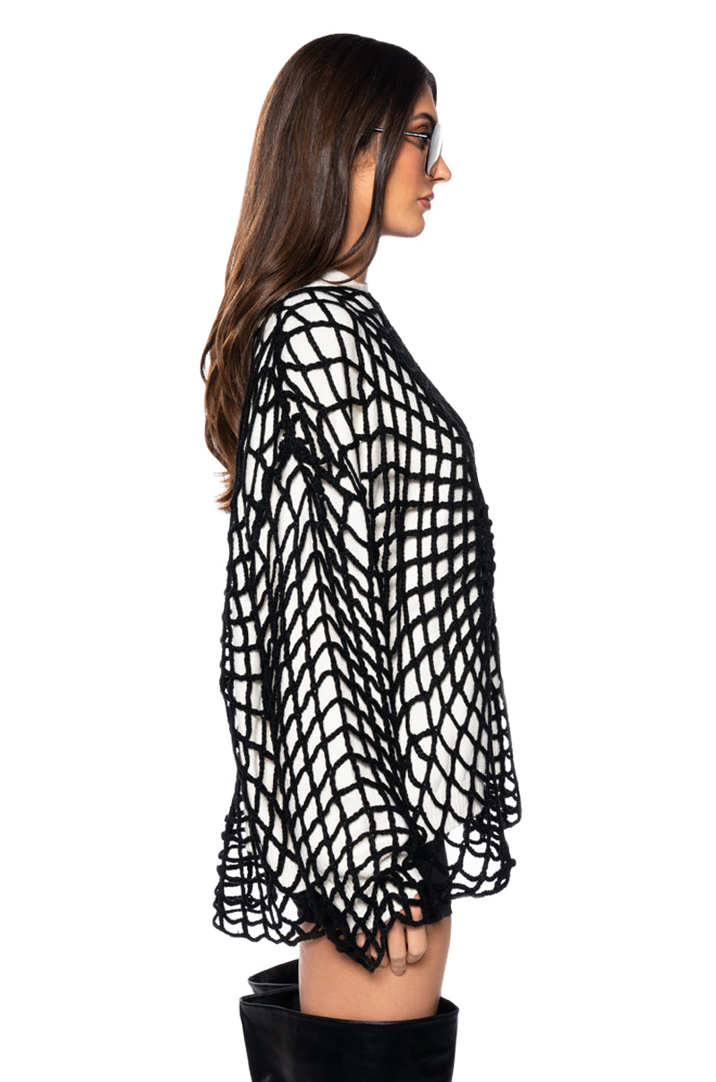 WEAVE MY OWN WEB CREWNECK SWEATER