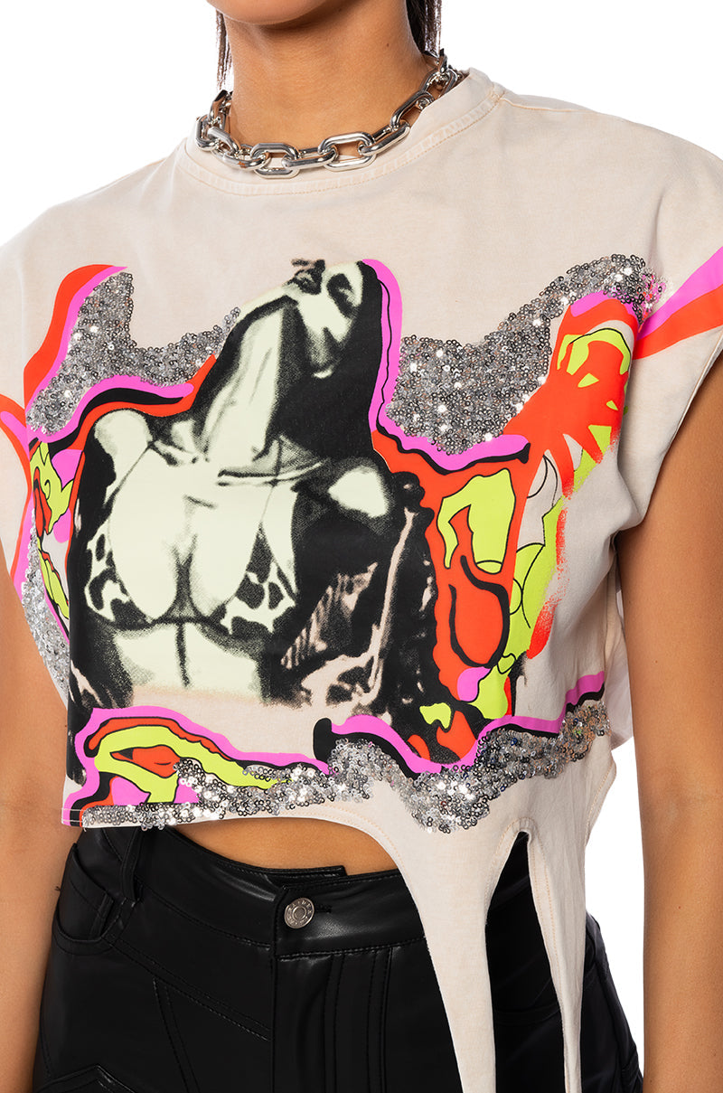 WILDIN OUT CUT OFF GRAFFITI TEE
