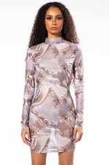 WILLOW MESH LONG SLEEVE MINI DRESS