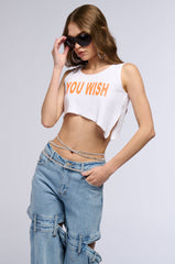 YOU WISH BABE SLEEVELESS RIB KNIT TANK
